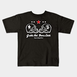 Grills Hot. Beers Cold. : Football Tailgate SZN Kids T-Shirt